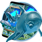 lovely blue dolphin theme blue wallpaper иконка