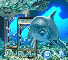 lovely blue dolphin theme blue wallpaper скриншот 1