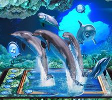 lovely blue dolphin theme blue wallpaper скриншот 2
