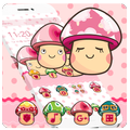 pretty pink mushroom theme pink wallpaper
