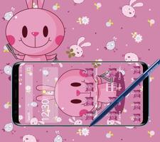 cute pink rabbit theme pink wallpaper screenshot 2