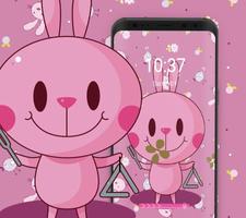 cute pink rabbit theme pink wallpaper screenshot 3
