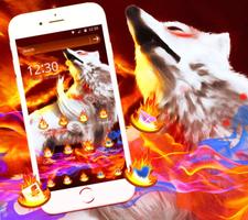 Golden Totem Fire Wolf Theme Affiche