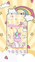 Cute Rainbow Unicorn Theme poster