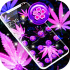 Purple Black Neon Rasta Weed Theme simgesi