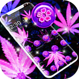 Purple Black Neon Rasta Weed Theme أيقونة