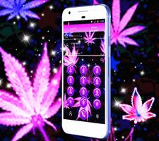 Purple Black Neon Rasta Weed Theme تصوير الشاشة 2