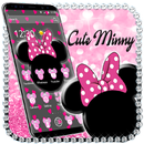 Pink Black Minny Bow Theme-APK