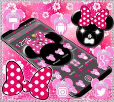 Pink Black Minny Bow Theme syot layar 2