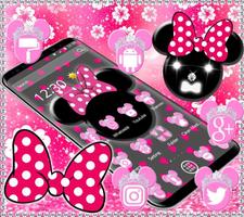 Pink Black Minny Bow Theme captura de pantalla 2