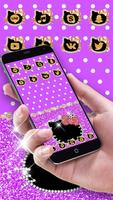 Pink Sparkle Kitty Diamond Bowknot temaTheme โปสเตอร์