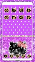Pink Sparkle Kitty Diamond Bowknot temaTheme screenshot 1