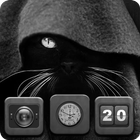 Black cat Ghost cat Matt black themes  ICON icône