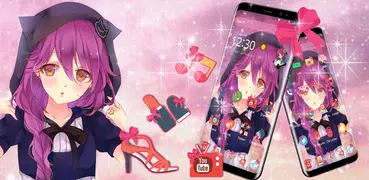 Tema de Anime Cute Kawaii Girl