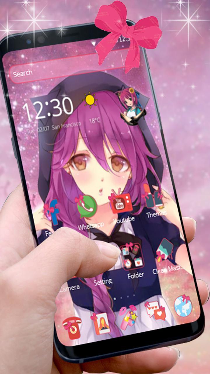 Anime Cute Kawaii Girl Theme For Android Apk Download - kawaii cute kawaii girl roblox pictures