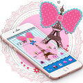 Pink Eiffel Tower Bowknot Lace Theme