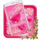 Gleaming Pink Hearts Theme APK