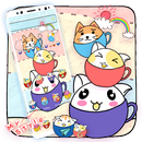 Cute Cup Cat Theme aplikacja