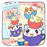 Cute Cup Cat Theme icône