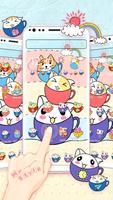 Cute Cup Cat Theme تصوير الشاشة 2