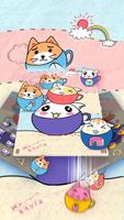 可愛茶杯貓咪主題 超級卡哇伊塗鴉小貓壁紙 截圖 3