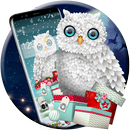 Cute Owl Christmas Theme Snowfield Wallpaper APK