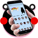 Cute Black Bear Blusher Theme aplikacja