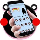 Cute Black Bear Blusher Theme APK