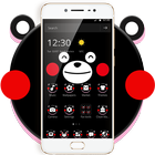 Black Lovely Bear Blusher Theme ikona