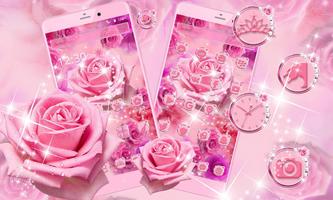 Glitter Pink Rose Theme পোস্টার