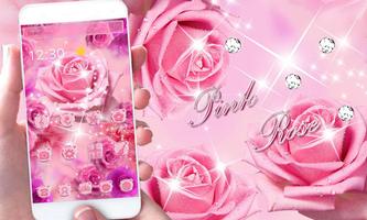 Glitter Pink Rose Theme स्क्रीनशॉट 1