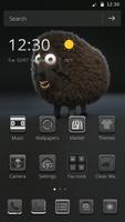 Cute goat Theme sheep Theme Black matte wallpaper ポスター