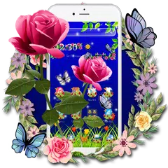 download Scarlet Rose Butterfly Theme APK