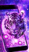 Purple Galaxy Tiger Affiche