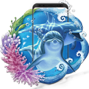 3D Dolphin Theme Blue Sea Wallpaper APK