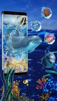 3D Pretty Dolphin Theme Blue Theme 截图 1