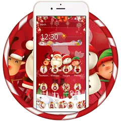 Red santa claus christmas happy theme APK Herunterladen