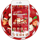 Red santa claus christmas happy theme icono