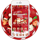 Red santa claus christmas happy theme icône