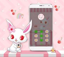 White Cute Rabbit Theme imagem de tela 3