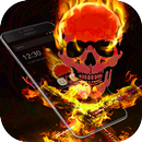 Red Cool Skull Fire Theme APK