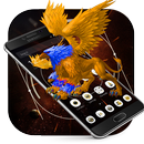 Cool Gold Griffin Fire Burning Flame Theme APK