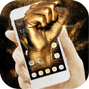 Cool Gold Man's Fist Strength Theme APK