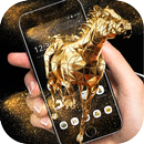 Cool Gold Horse Glass Work Theme APK