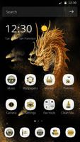 Cool Gold Chinese Dragon Theme Affiche