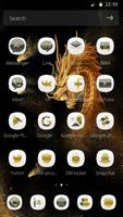 Cool Gold Chinese Dragon Theme تصوير الشاشة 1