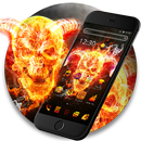 Dark Flame Fire Skull Theme APK