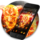 Dark Flame Fire Skull Theme icône
