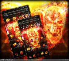 برنامه‌نما Dark Flame Fire Skull Theme عکس از صفحه