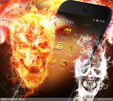 برنامه‌نما Dark Flame Fire Skull Theme عکس از صفحه